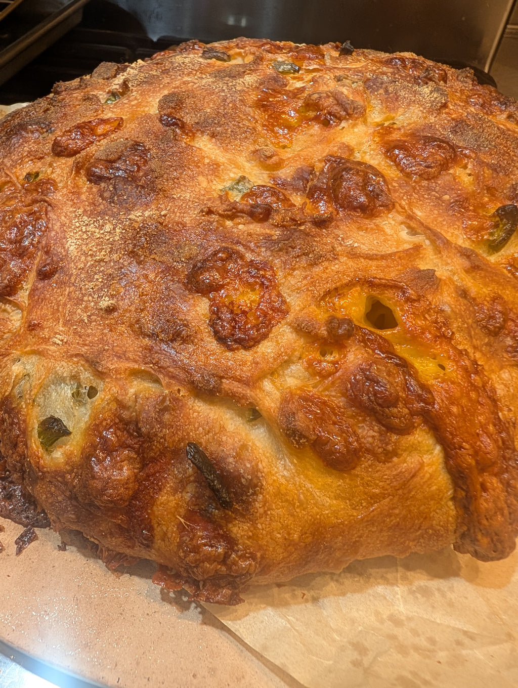 Jalapeno Heat Header Sourdough Loaf